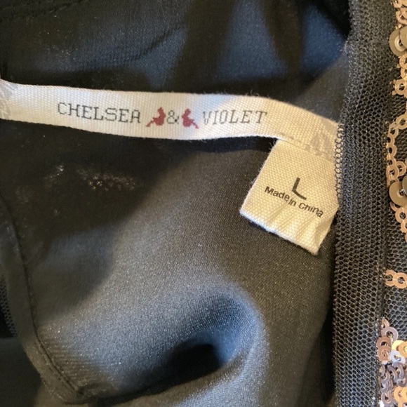 Chelsea & Violet Black and Gold Sleeveless Mini Dress - Picture 9 of 10